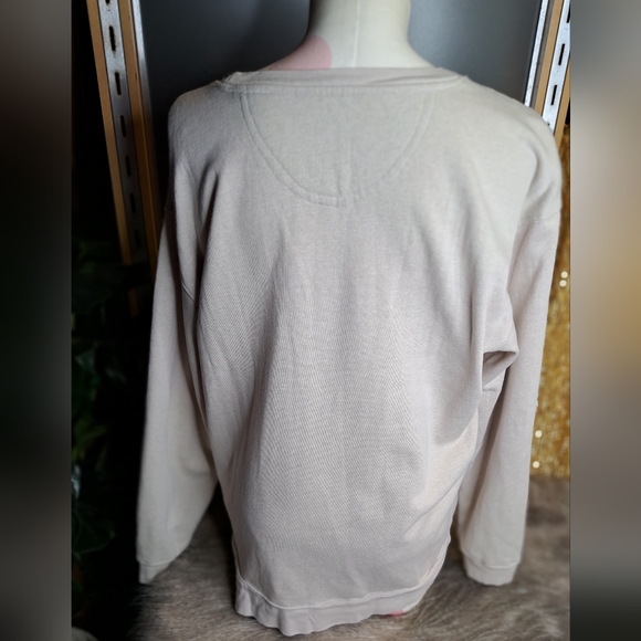 HP •Natural Life • Cute VSCO Women's Tan Crewneck Daisy Pocket Sweatshirt Medium - Picture 5 of 16